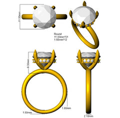 5.20 Ct D-E/VS Lab Grown Diamond Hidden Halo Ring 9k White Gold Ready To Ship