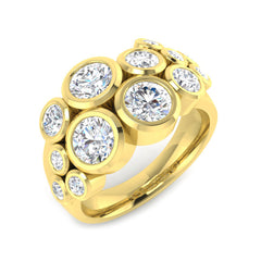 2.52 Ct Lab-Grown Diamond Ring in 9k Yellow Gold | Bubble Ring Size M