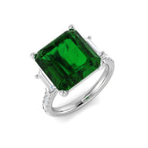 Emerald Cocktail Ring with Diamond Accents