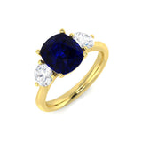 Cushion Cut Sapphire Engagement Ring