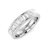 Baguette Diamond Half Eternity Ring 0.50–1.25ct | Channel Set | UK Hallmarked
