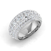3.0Ct Round Diamond Pave Ring Hallmarked Gold & Platinum