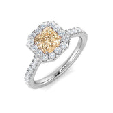 Morganite Halo Ring in White Gold
