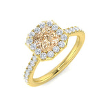 Gemstone Engagement Ting in Gold