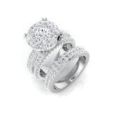 Natural Round Cut Diamond Prong Set Cluster Ring.