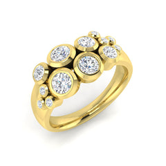 0.80Carat D-E/VS Lab Grown Diamond Bubble Rings Wedding Ring 9k Yellow Gold Ready To Ship