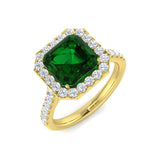 Green Diamond Ring, Emerald Cut Diamond Ring