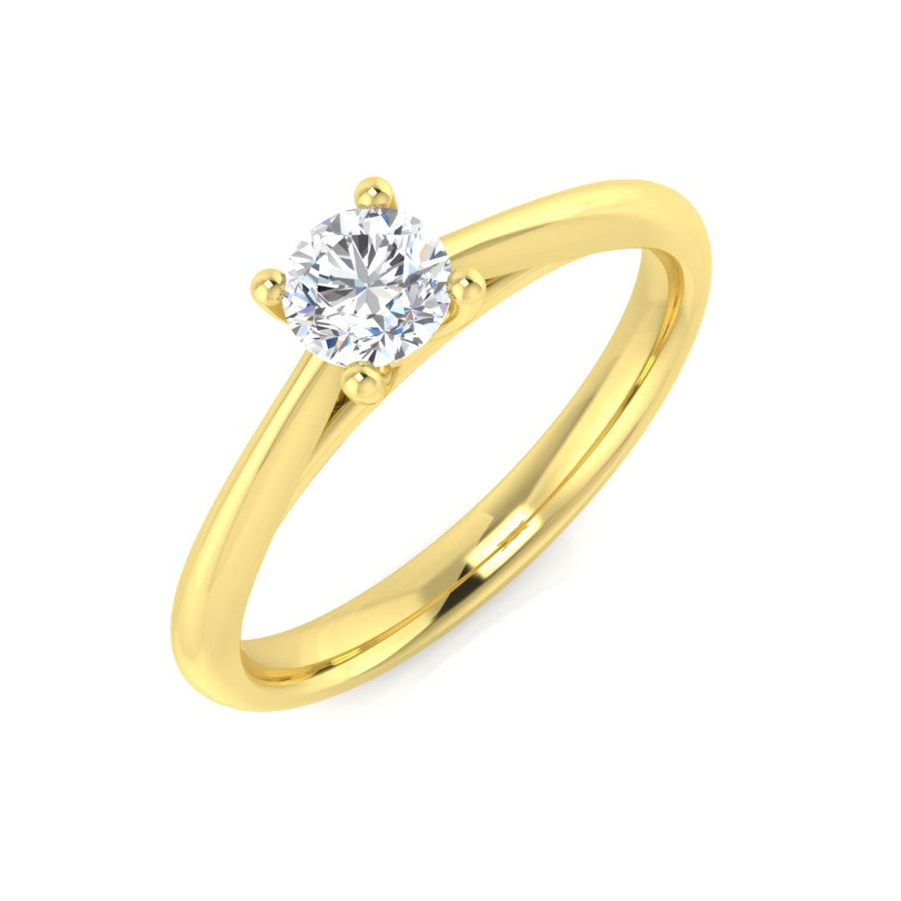 Solitaire Diamond Ring, Yellow Gold Engagement Ring