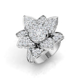 Floral Diamond Ring | 3.5 Carat | Lab & Natural Diamonds | Gold & Platinum