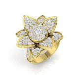 Floral Diamond Ring | 3.5 Carat | Lab & Natural Diamonds | Gold & Platinum