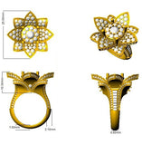 Floral Diamond Ring | 3.5 Carat | Lab & Natural Diamonds | Gold & Platinum