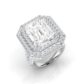 Natural Radiant & Round Cut Diamond 12.00ct Ring