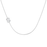 Diamond Sideways Initial Necklace