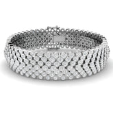 Luxury Diamond Statement Bracelet, Box Clasp Diamond Bracelet, Safety Lock Gold Bracelet