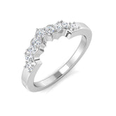 Graduated diamond wishbone ring