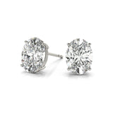 Secure Push Back Lab Diamond Earrings, Everyday Luxury Oval Lab Diamond Studs