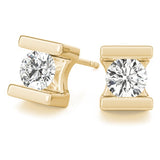 Stud Earrings with Lab Grown Round Diamond Tension Set