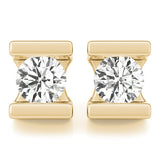 Stud Earrings with Lab Grown Round Diamond Tension Set