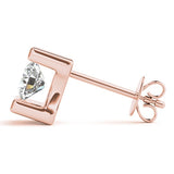 Stud Earrings with Lab Grown Round Diamond Tension Set