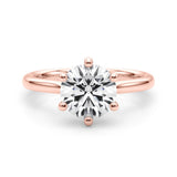 IGI Lab-Grown Solitaire Engagement Ring, Six Claw Set Round Cut Diamond Ring, D Color VVS Clarity