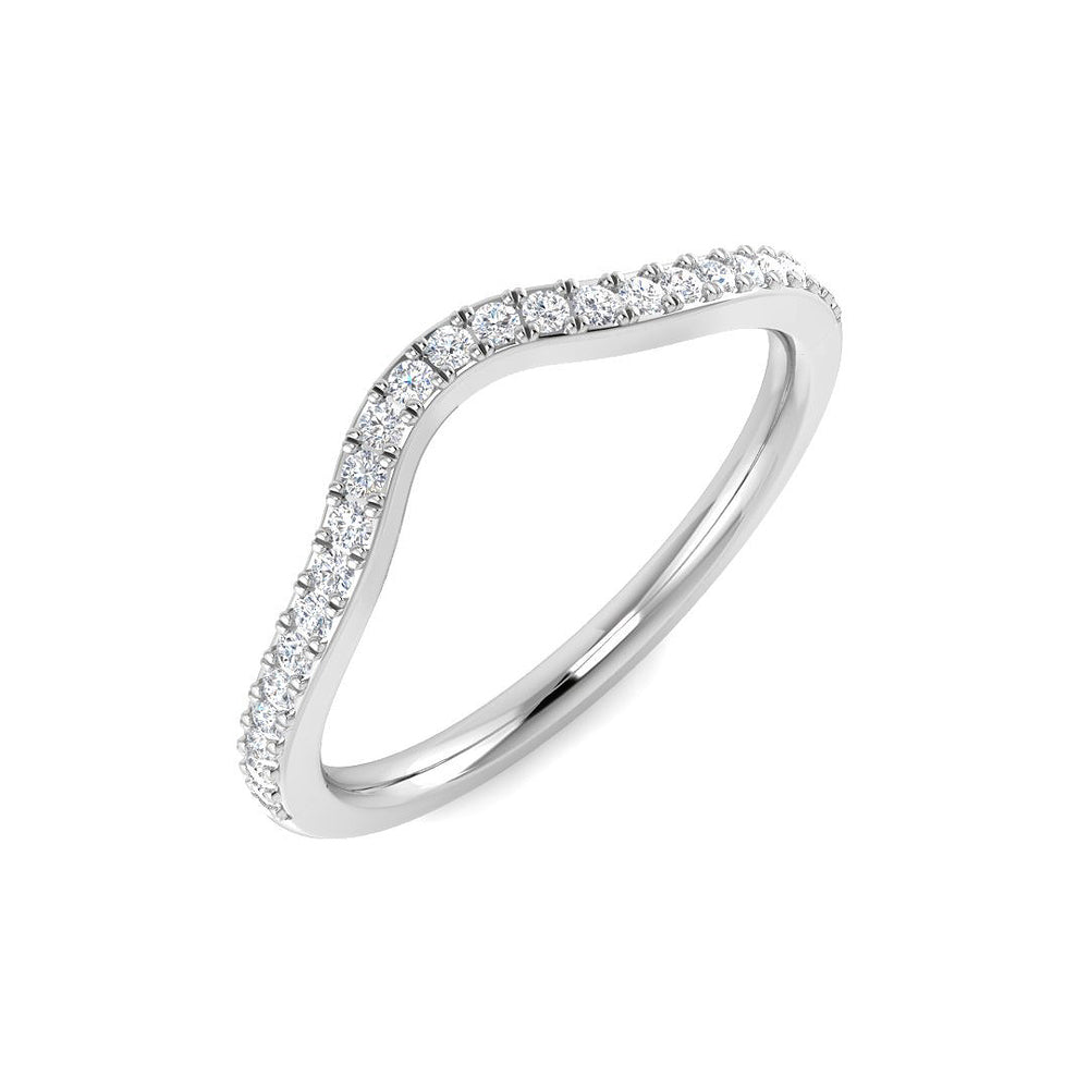 Slim diamond wishbone ring with micro set stones