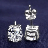 F VS Round Cut Diamond Solitaire Stud Earrings