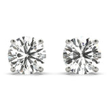Lab-Grown Diamond Stud Earrings For Women, Round Brilliant Cut Martini Prong Setting