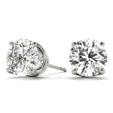 Lab-Grown Diamond Stud Earrings For Women, Round Brilliant Cut Martini Prong Setting