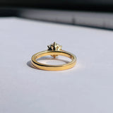 Bague de fiançailles solitaire en diamant rond cultivé en laboratoire, sertie sur 6 griffes, cadeau pour elle