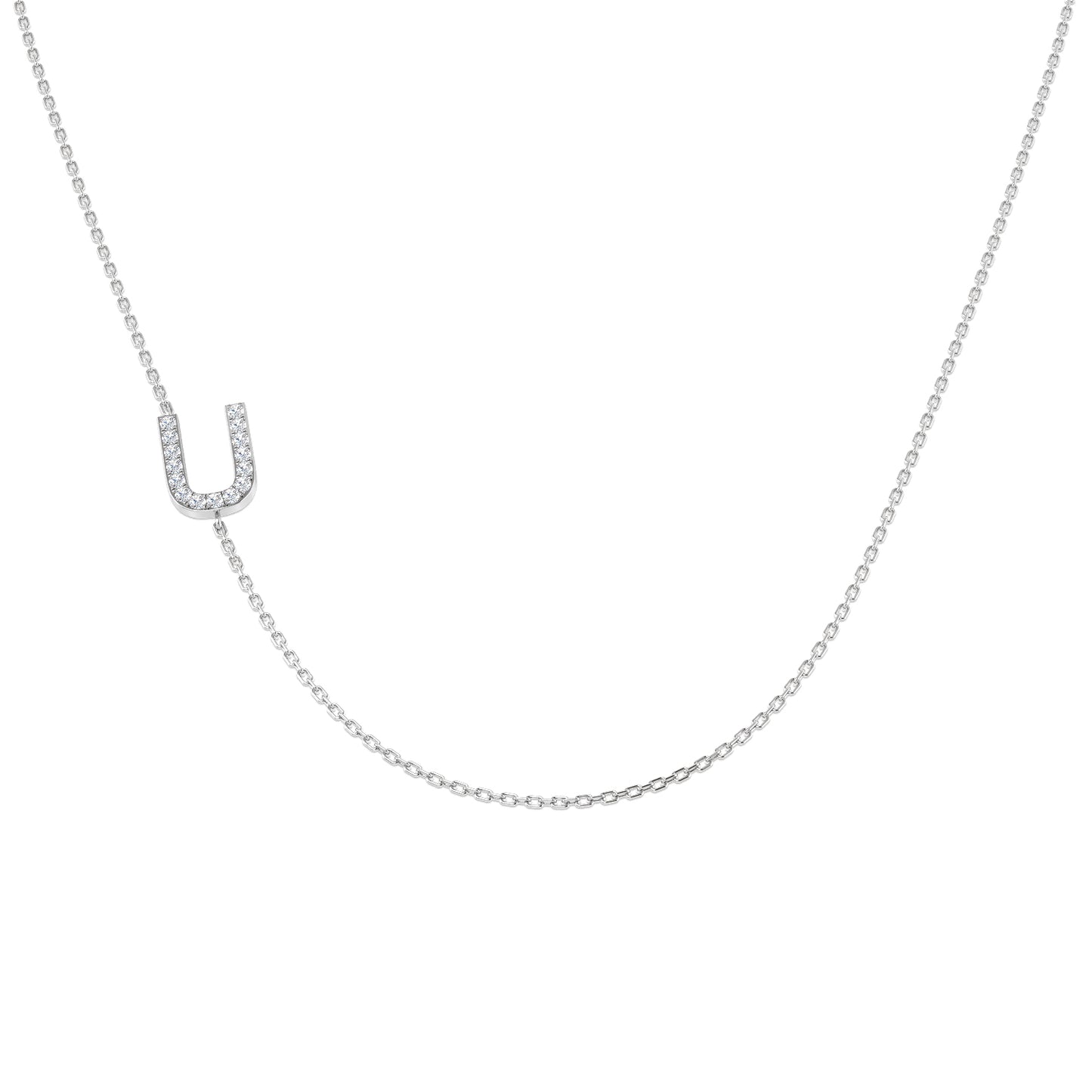 Diamond Sideways Initial Necklace