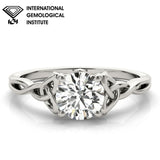 IGI Lab-Grown D-VVS Round Cut Diamond Infinity Solitaire Engagement Ring.