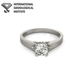 IGI Lab-Grown Round Cut Diamond Four-prong Engagement Ring Gift for Her.