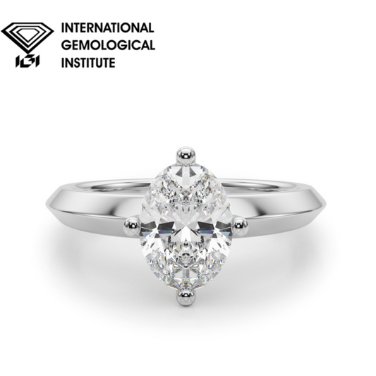 IGI Lab-Grown Oval Diamond Solitaire Engagement Ring 0.20-2.0 Carat |Fast Shipping