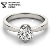 IGI Lab-Grown Round Cut Diamond Solitaire 6-Prong Engagement Ring Gift for Her.