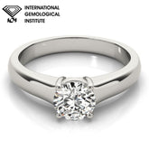 IGI Lab-Grown D/VVS Diamond Round Cut Solitaire Engagement Ring Modern Cathedral Setting