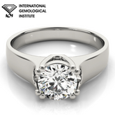 IGI Lab-Grown Round Cut Diamond 8-Prong Engagement Ring Gift for Her.