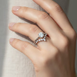 Wishbone Diamond Engagement Ring marquise and round diamonds