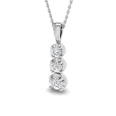 Diamond pendant necklace on a white background