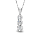 Diamond pendant necklace on a white background