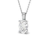 Lab Grown Oval Diamond Necklace | Solitaire Pendant | UK Made Gold & Platinum