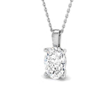 Lab Grown Oval Diamond Necklace | Solitaire Pendant | UK Made Gold & Platinum