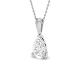 Lab Grown Pear Shape Diamond Pendant in 18K White Gold – UK Hallmarked