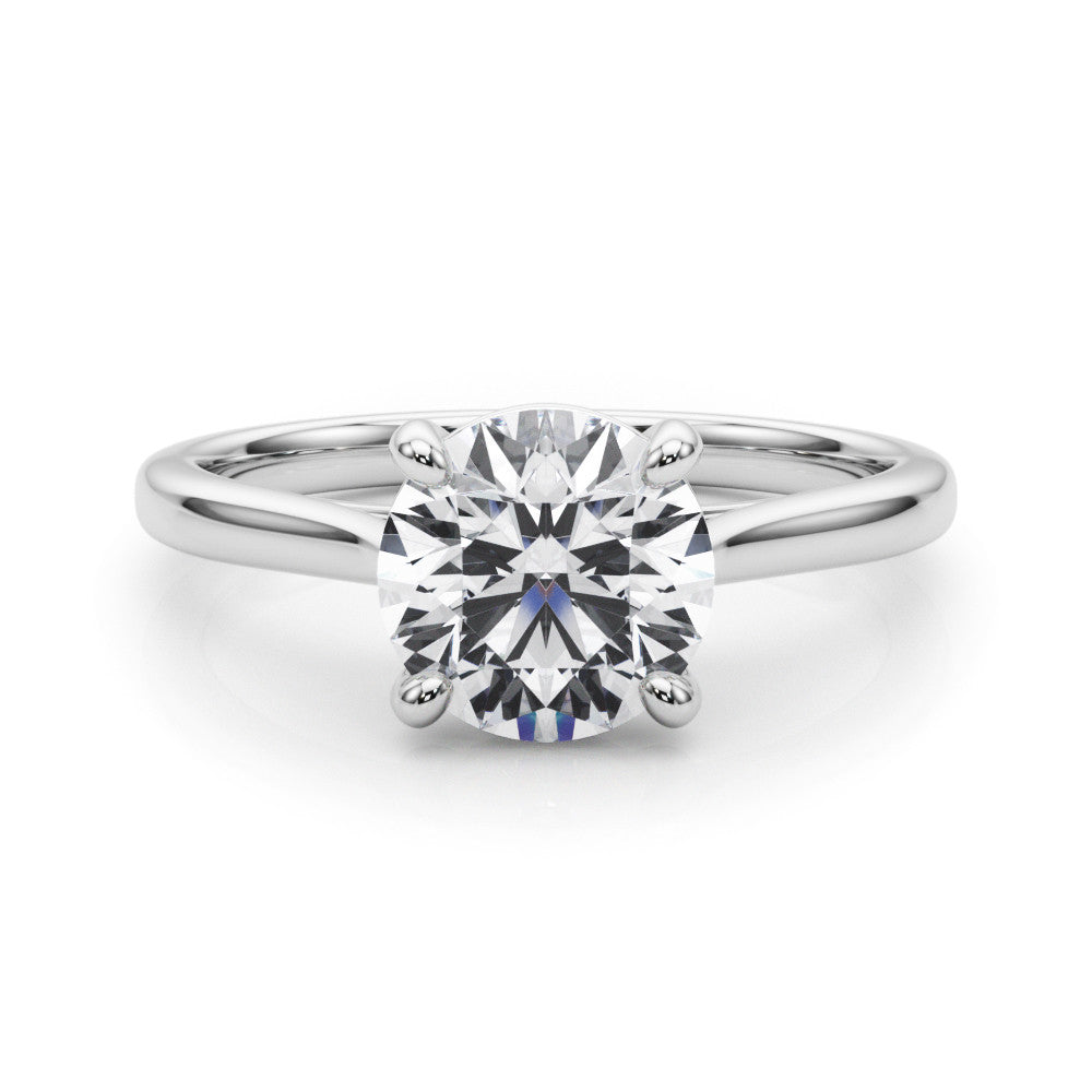 Lab-Grown Round Diamond Solitaire Engagement Ring, D Color VVS Clarity