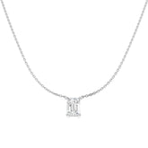 Lab Grown Emerald Cut Diamond Necklace | Solitaire Pendant | UK Hallmarked