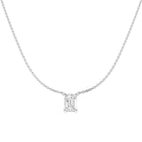 Lab Grown Emerald Cut Diamond Necklace | Solitaire Pendant | UK Hallmarked