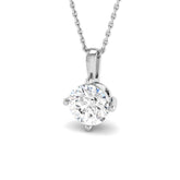 Lab Grown Round Cut Diamond Pendant | Brilliant Cut Solitaire Necklace | UK Hallmarked Gold & Platinum