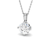 Lab Grown Round Cut Diamond Pendant | Brilliant Cut Solitaire Necklace | UK Hallmarked Gold & Platinum