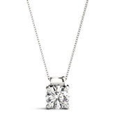 Pendentif solitaire en diamant rond de laboratoire D-VVS pour femme.