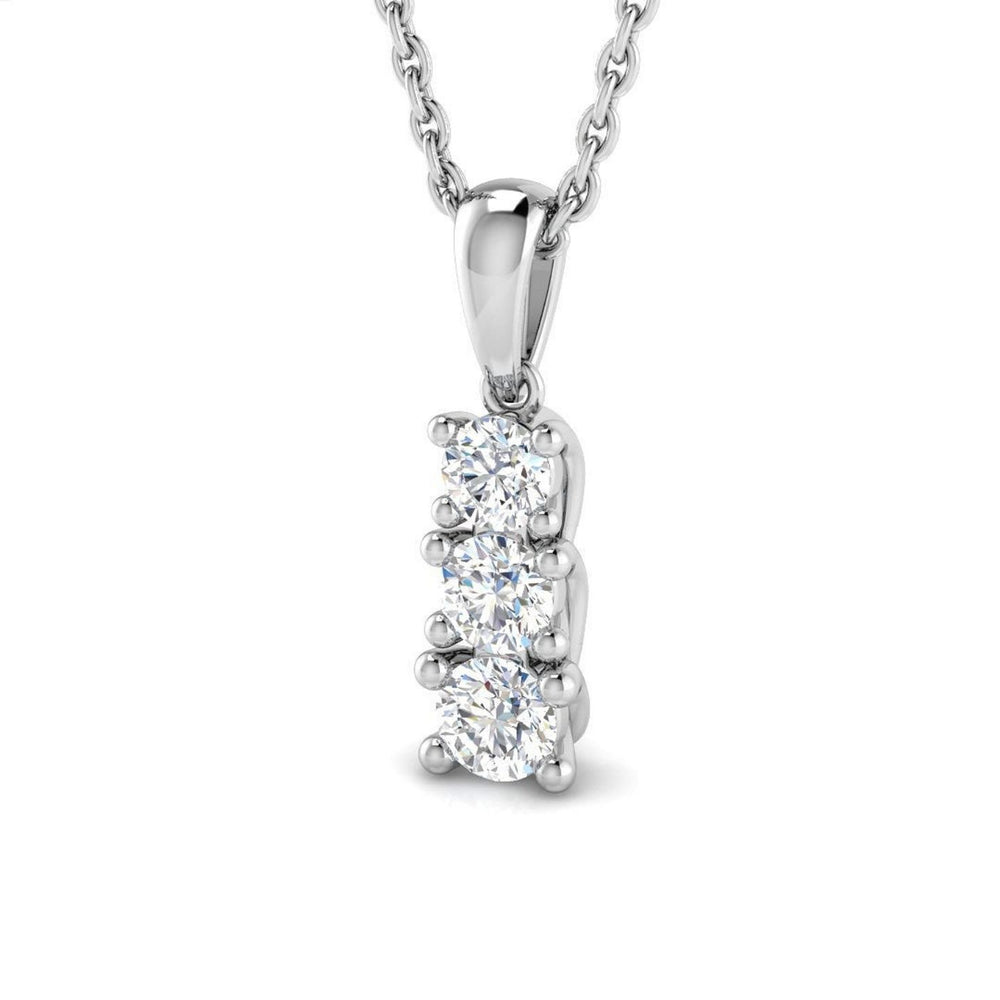 Diamond pendant necklace on a white background