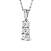 Diamond pendant necklace on a white background
